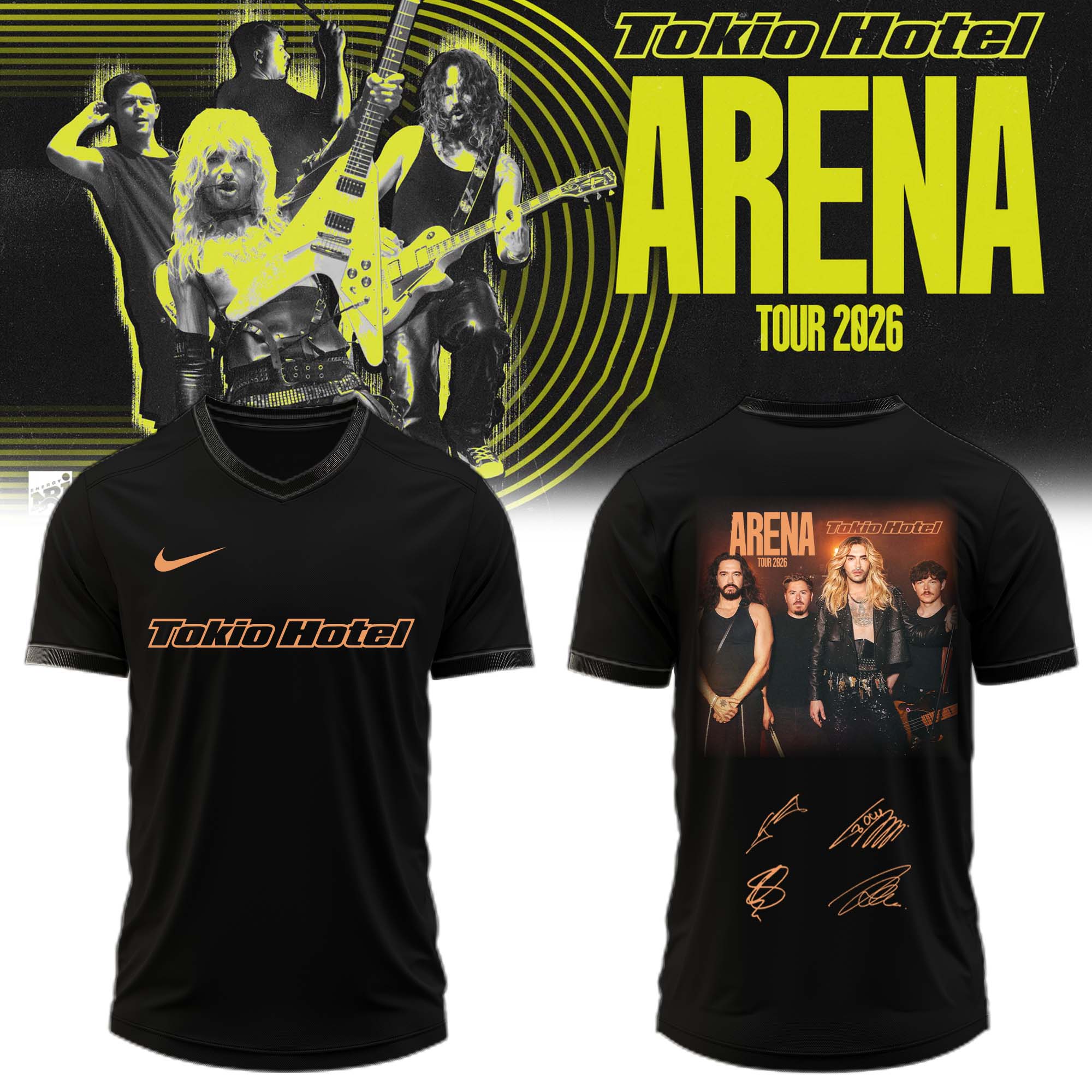 Tokio Hotel Arena Tour 2026 Exclusive Fan Baseball Jersey