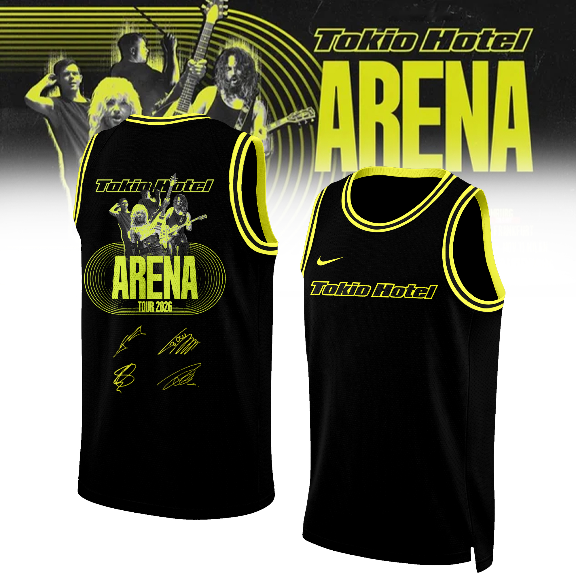 Tokio Hotel Arena Tour 2026 Limited Edition Signature Baseball Jersey Vintage Edition