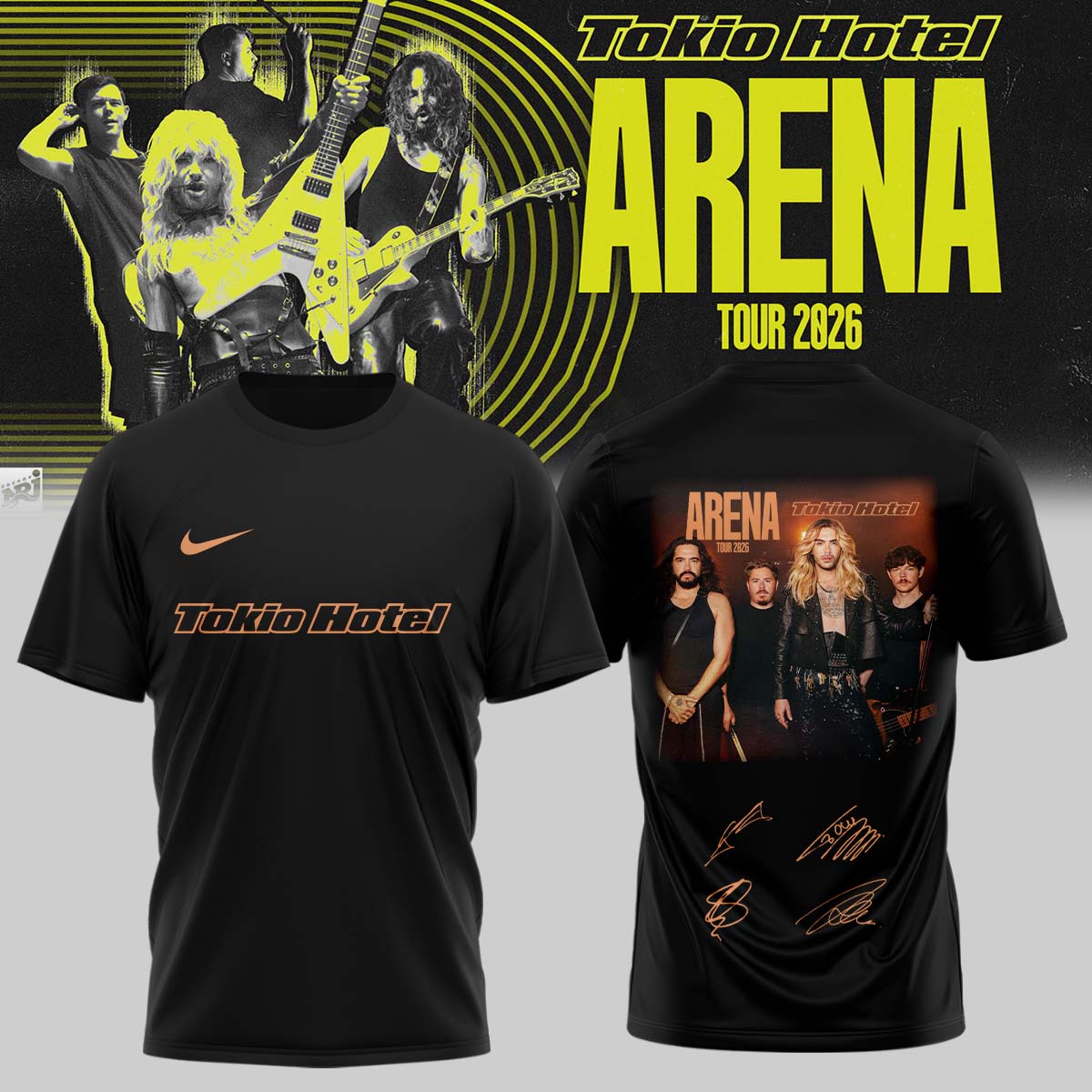 Tokio Hotel Arena Tour 2026 Limited Edition Signature Graphic T Shirt Signature Version