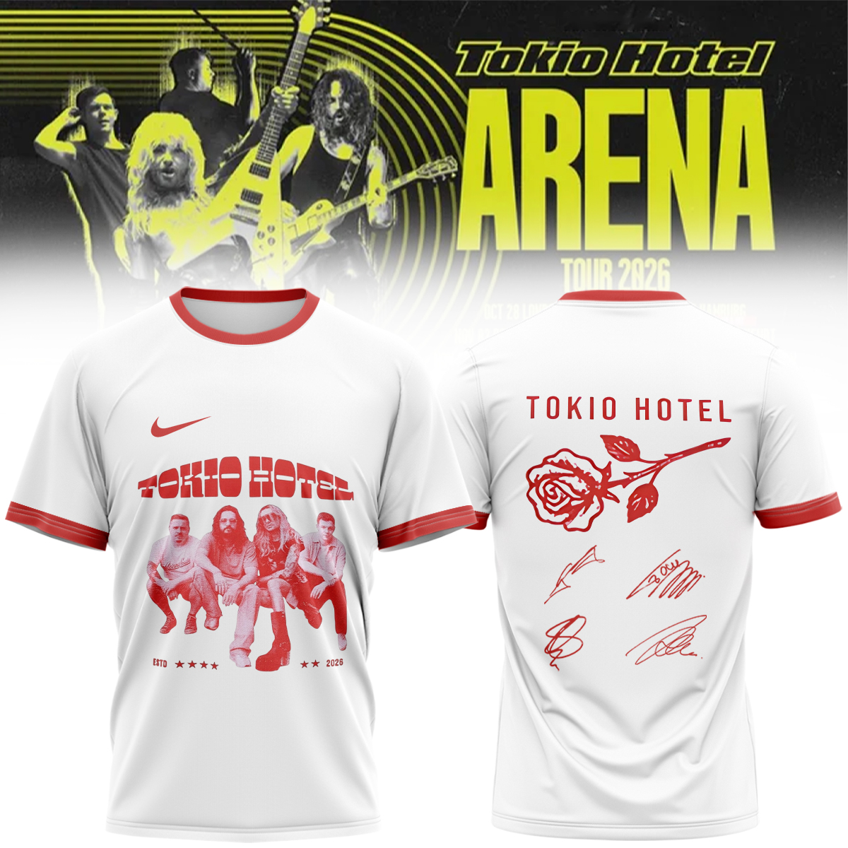 Tokio Hotel Arena Tour 2026 Limited Edition Signature Graphic T Shirt