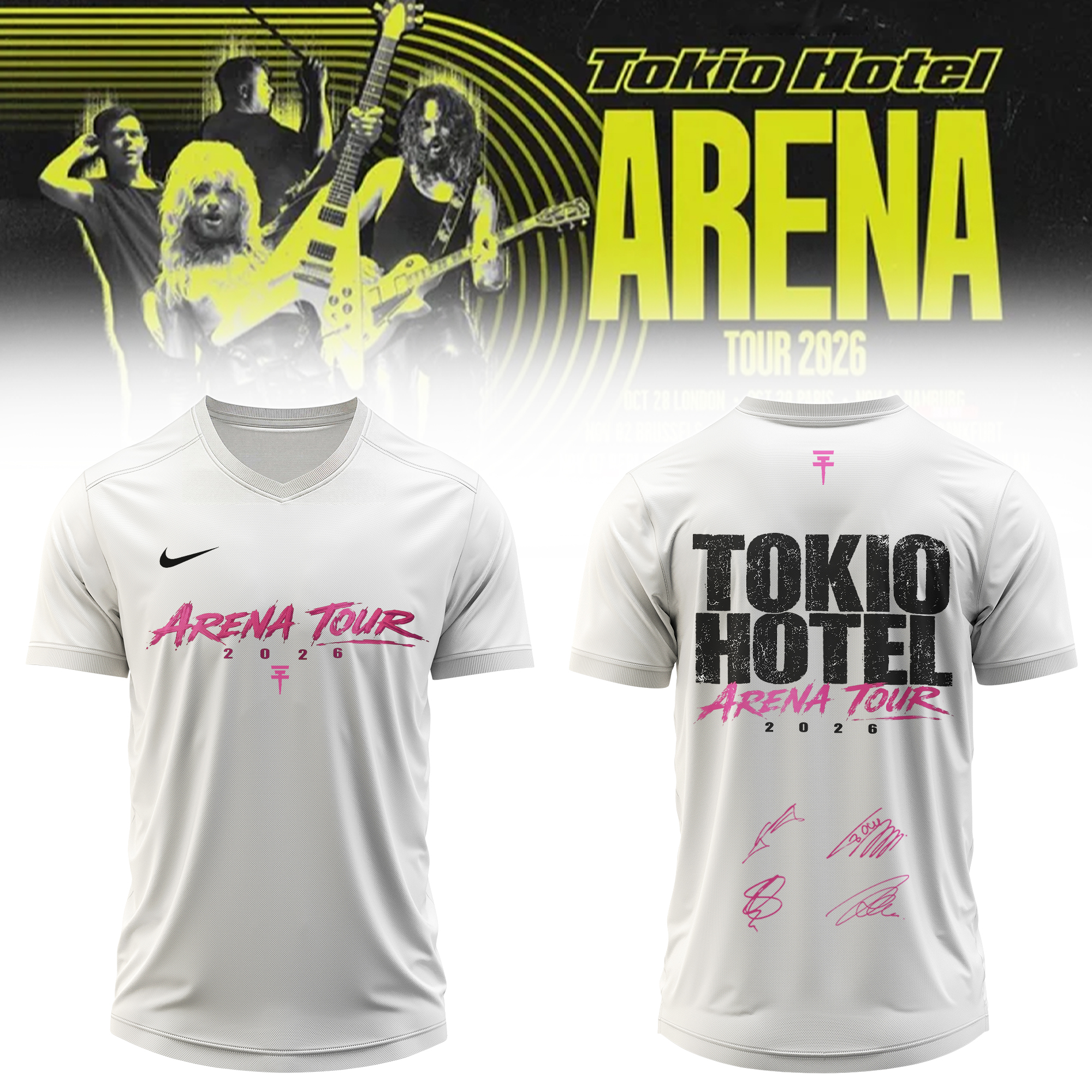 Tokio Hotel Arena Tour 2026 Vintage Style Baseball Jersey