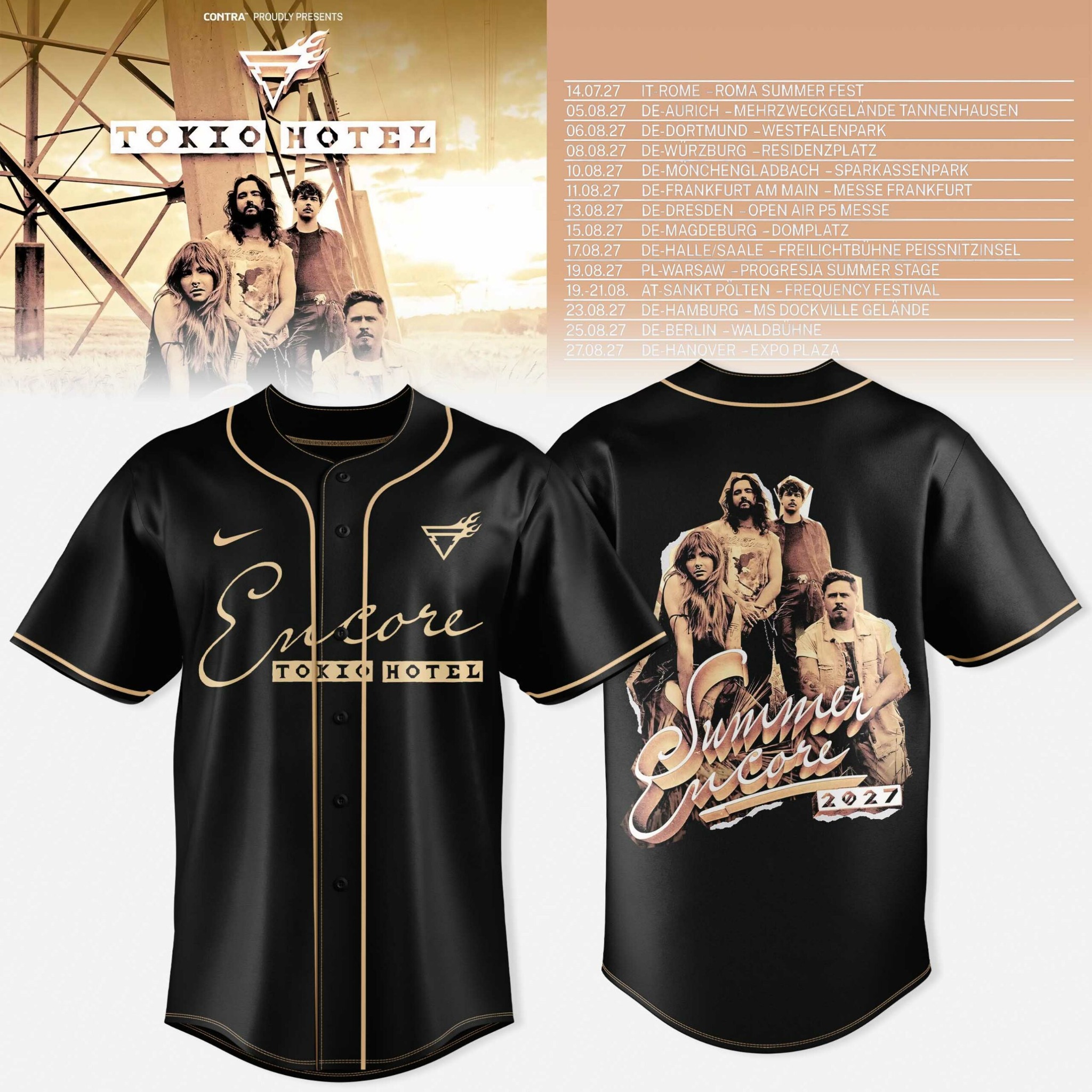 Tokio Hotel Summer Encore Tour 2027 Graphic Jersey Black White Band Portrait Tour Collection 1 - Unicasport Tokio Hotel Summer Encore Tour 2027 Graphic Jersey Black White Band Portrait Tour Collection