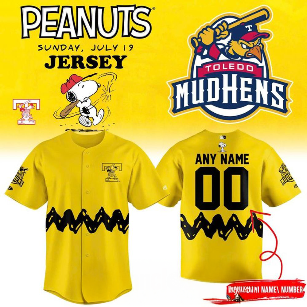 Toledo Mud Hens 2026 Peanuts Night Special Baseball Jersey