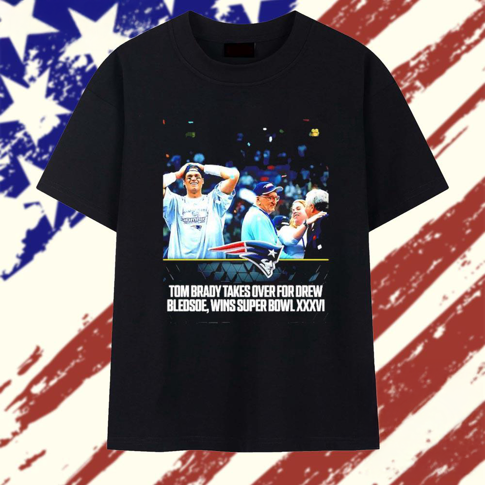 Tom Brady New England Patriots Super Bowl XXXVI Champions T Shirt