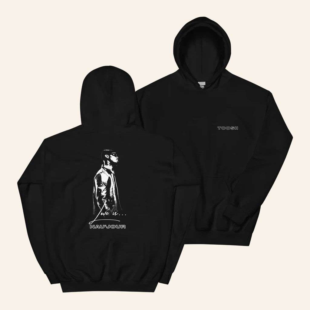 Toosii Merch 2026 Love Is Hoodie Black Music Lover Gift Ideas For Him