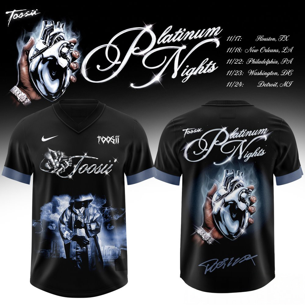 Toosii Platinum Nights Tour Football Jersey Fanwear Collection 1 - Unicasport Toosii Platinum Nights Tour Football Jersey Fanwear Collection