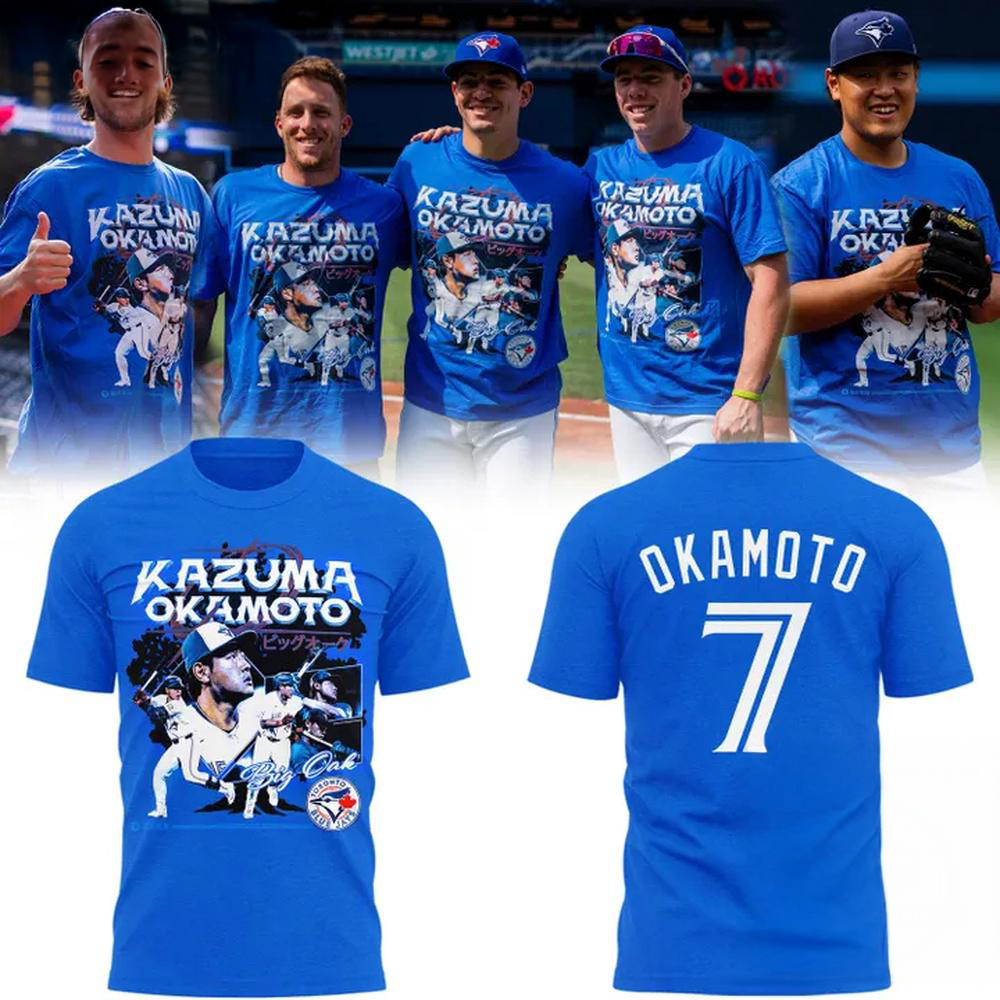 Toronto Blue Jays Kazuma Okamoto Number Seven Vintage Graphic T Shirt Classic Version