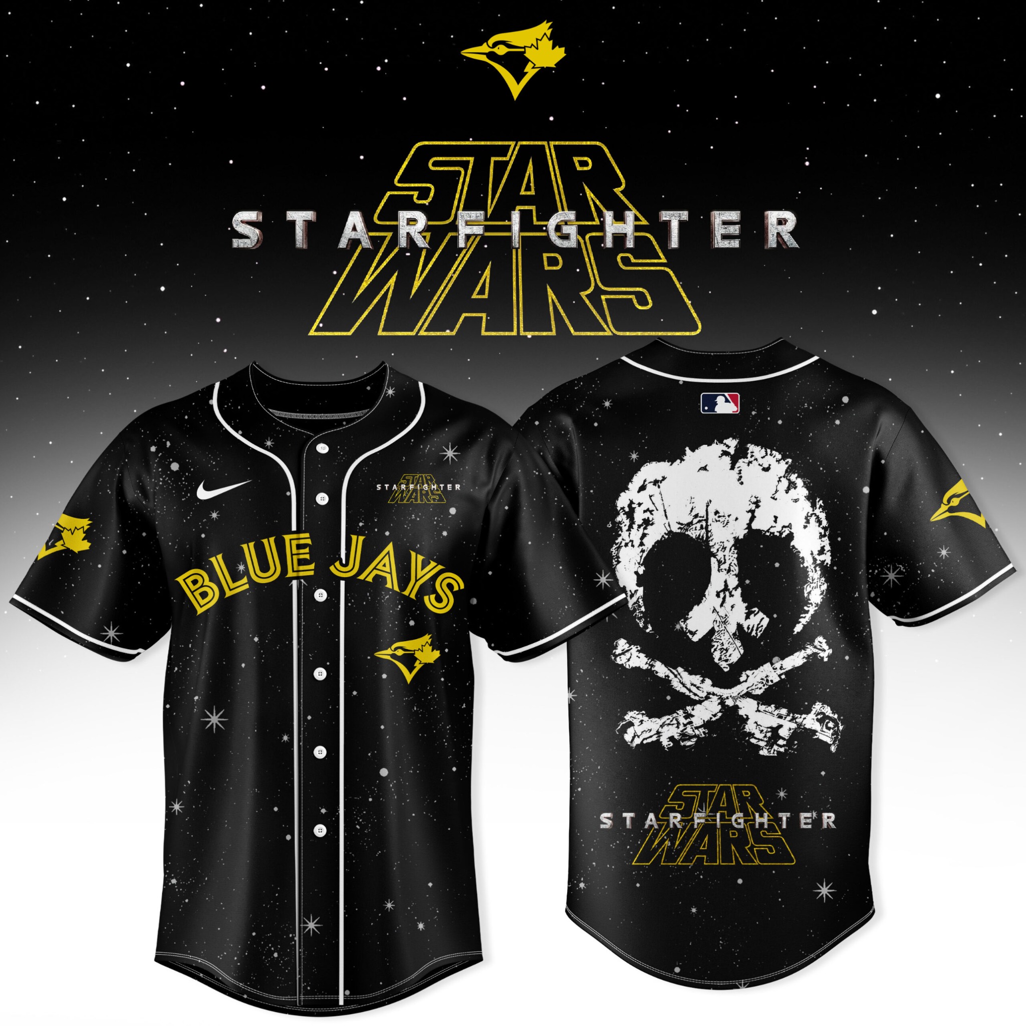 Toronto Blue Jays Star Wars Starfighter Edition Baseball Jersey Black Galaxy Fan Gift 2 - Unicasport Toronto Blue Jays Star Wars Starfighter Edition Baseball Jersey Black Galaxy Fan Gift