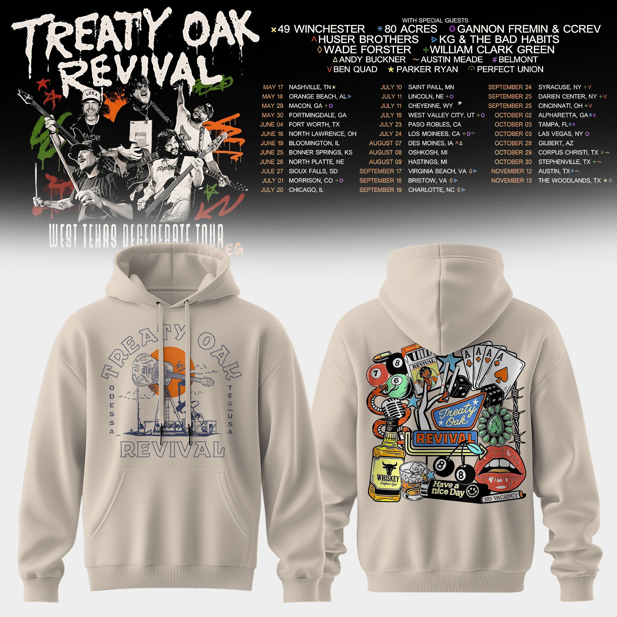 Treaty Oak Revival Setlist Hoodie Have A Nice Day Apparel Gift For Brother