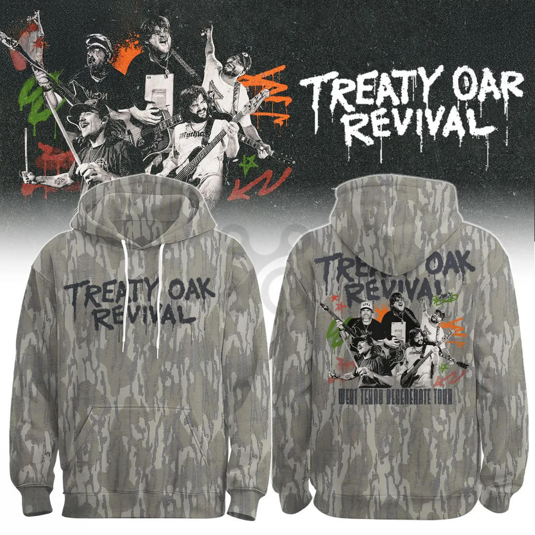 Treaty Oak Revival West Texas Degenerate Tour Camo Hoodie
