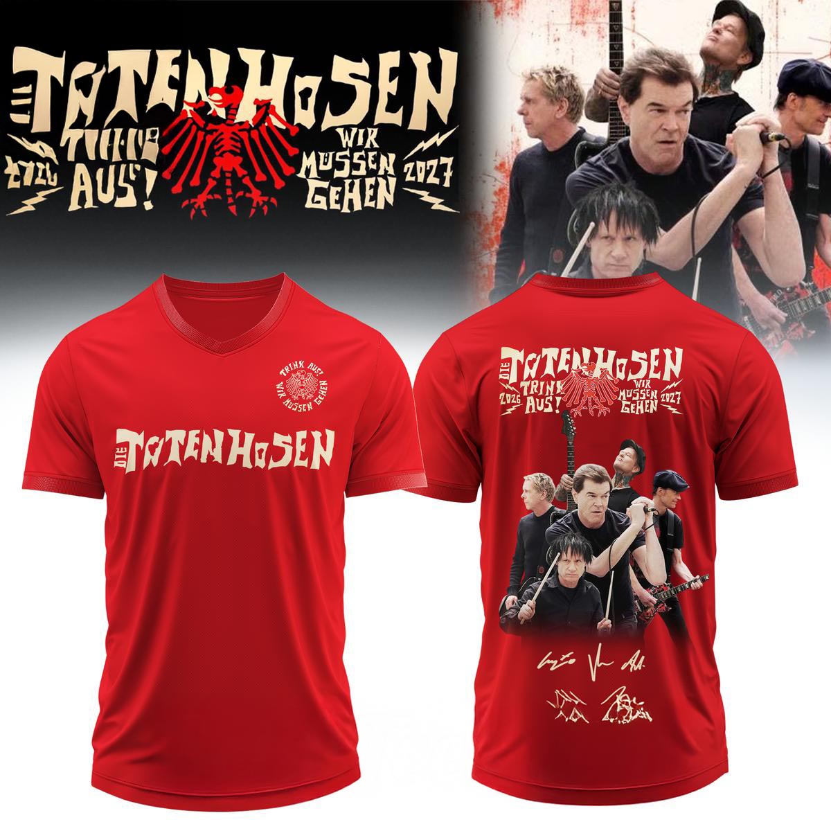 Trink Aus Wir Mussen Gehen Die Toten Hosen Tour 2026 2027 Football Jersey Fan Collection