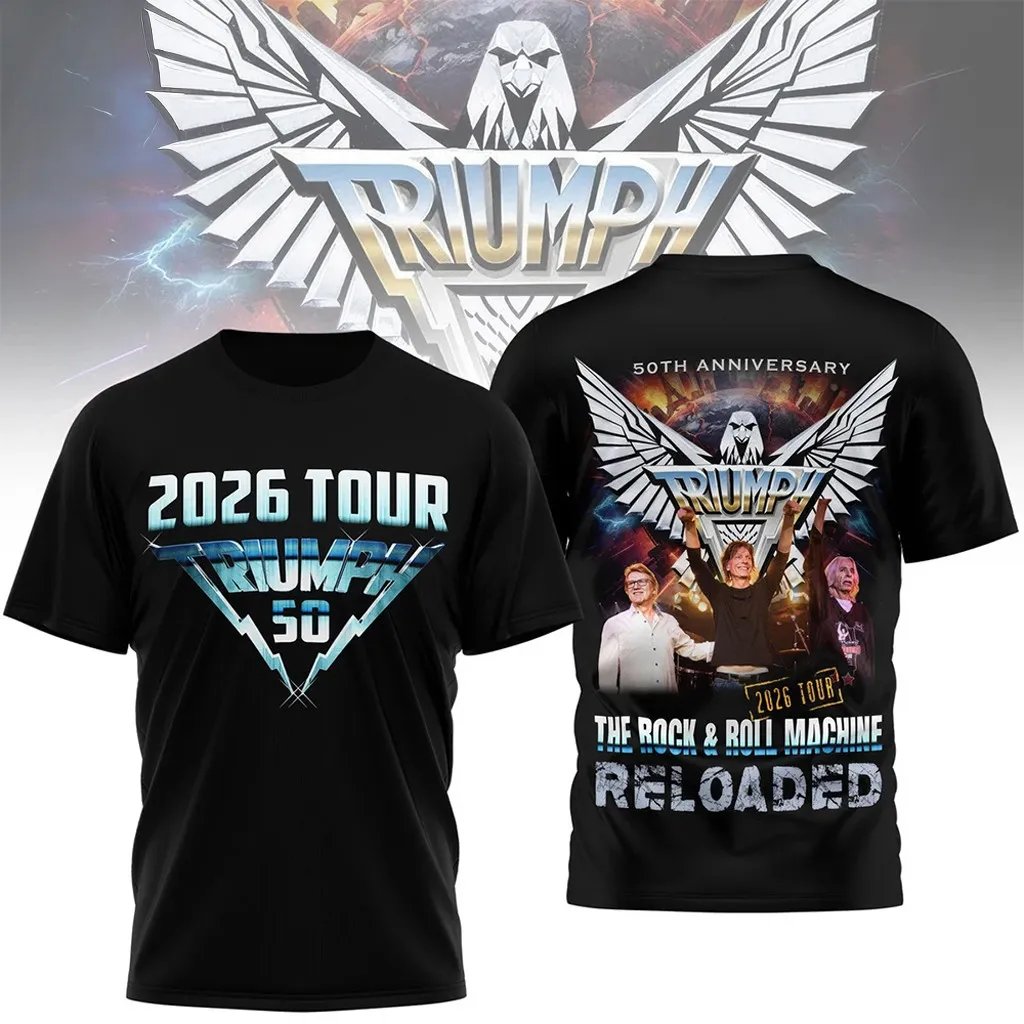 Triumph 50Th Anniversary 2026 Tour Shirt Rock And Roll Machine Reloaded Tee