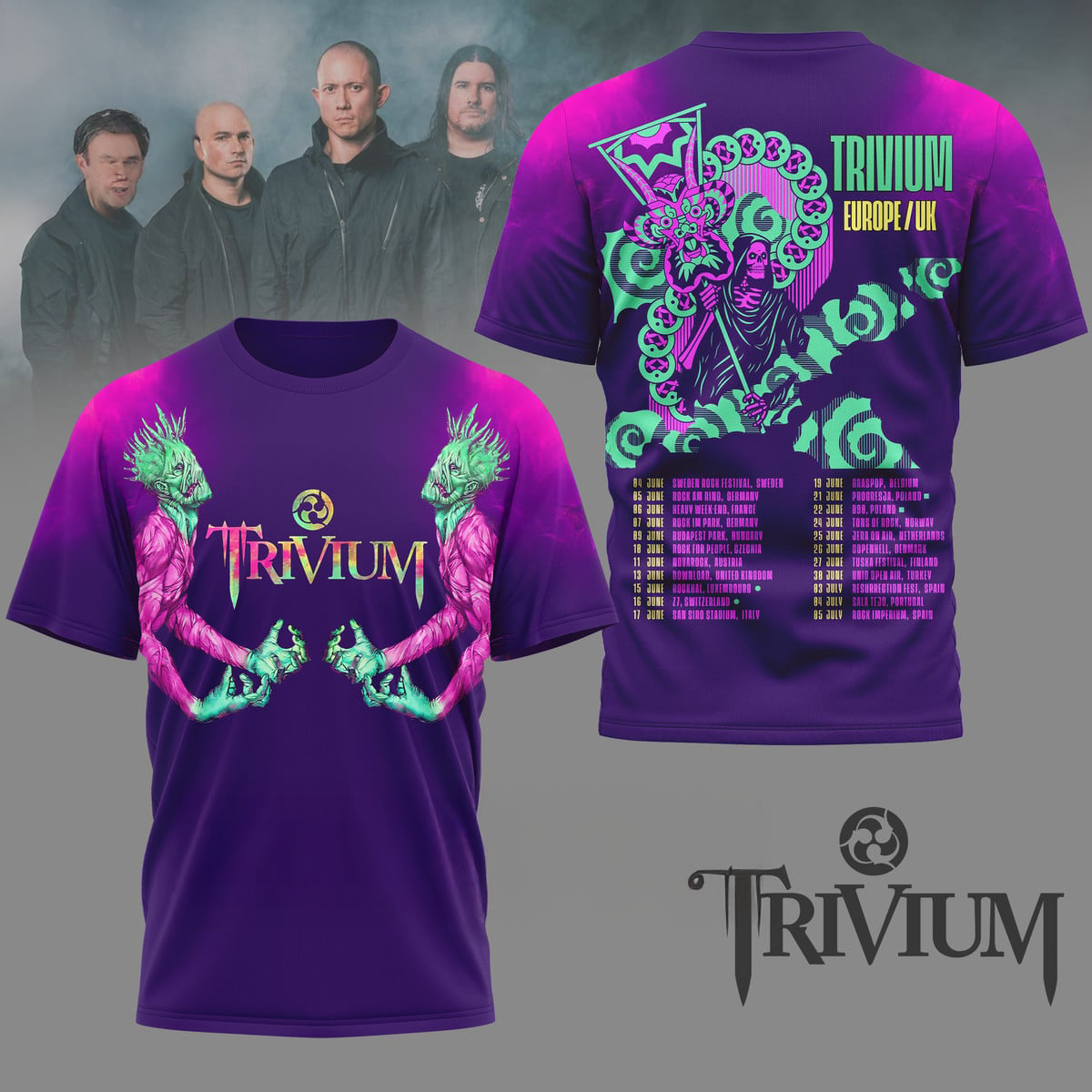Trivium Europe UK Tour TShirt