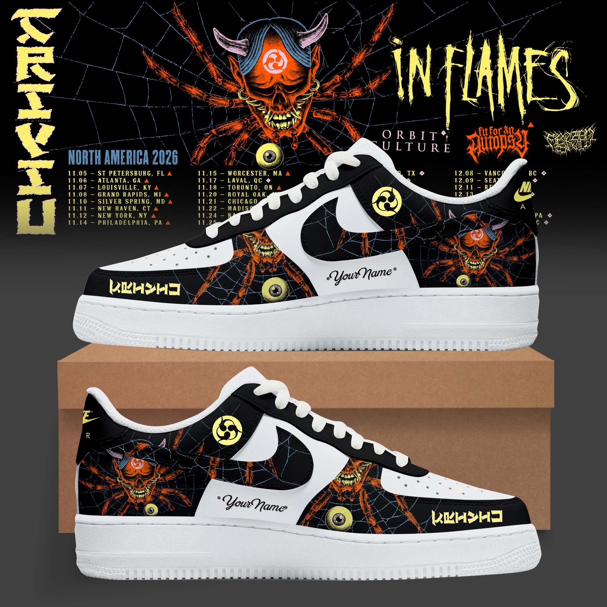 Trivium North America Tour 2026 Collection Air Force One Sneakers Signature Edition