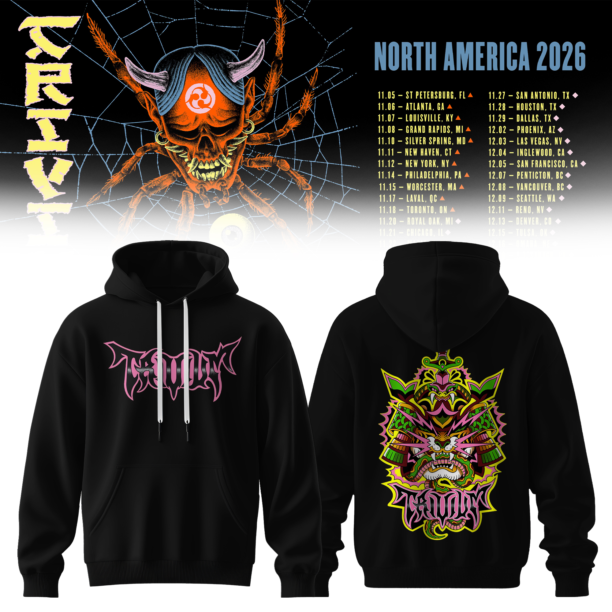 Trivium North America Tour 2026 Collection Pullover Hoodie Collector Edition