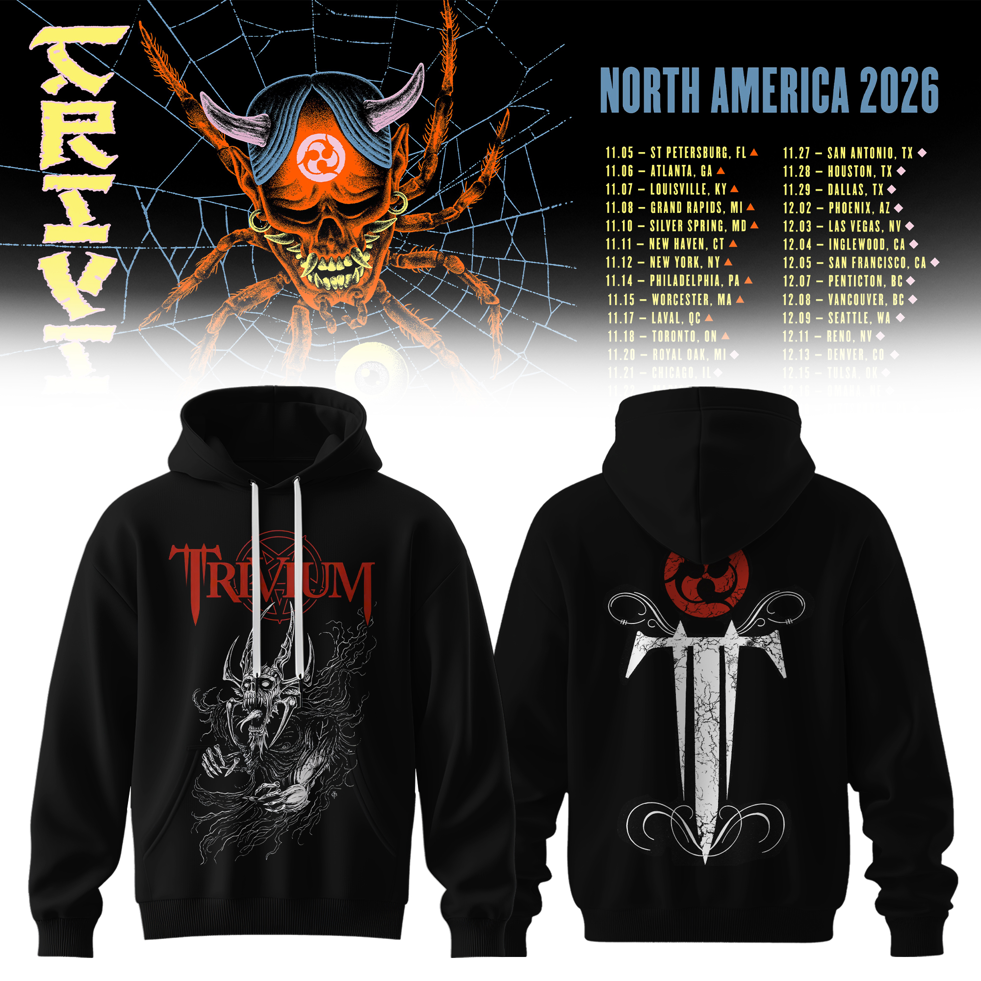 Trivium North America Tour 2026 Collection Pullover Hoodie Exclusive Edition