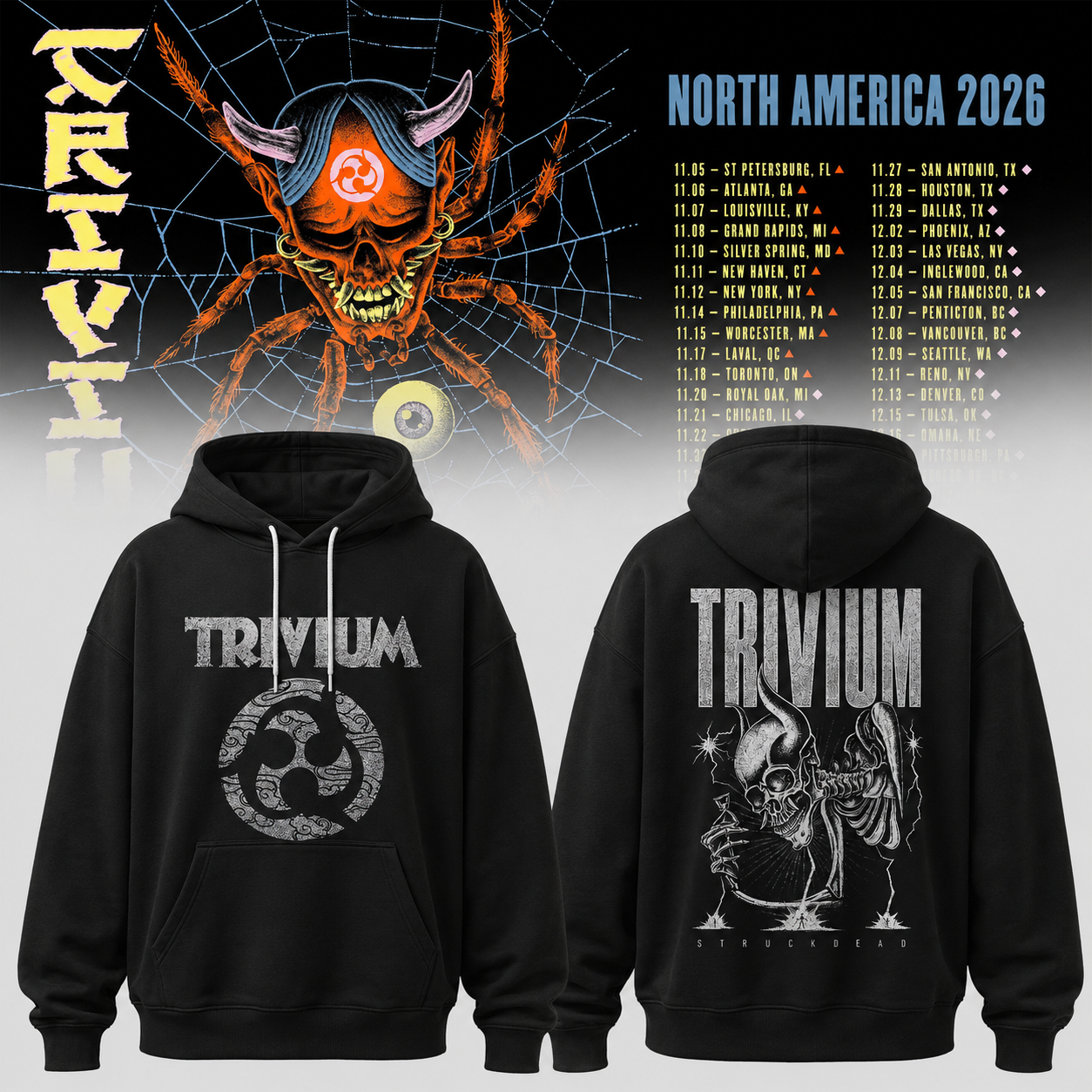 Trivium North America Tour 2026 Collection Pullover Hoodie Signature Edition
