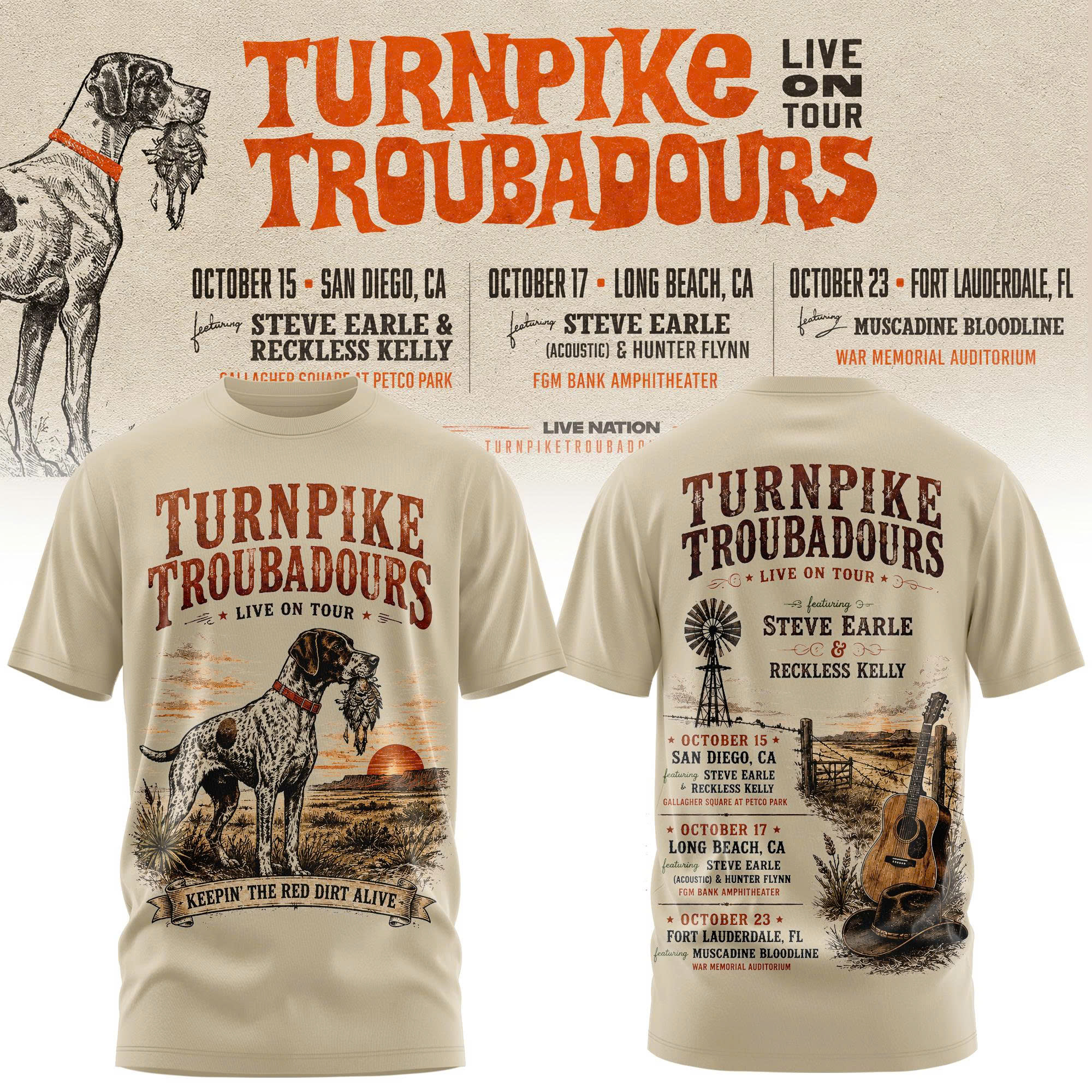 Turnpike Troubadours Live On Tour Classic Vintage Tee Fan Collection