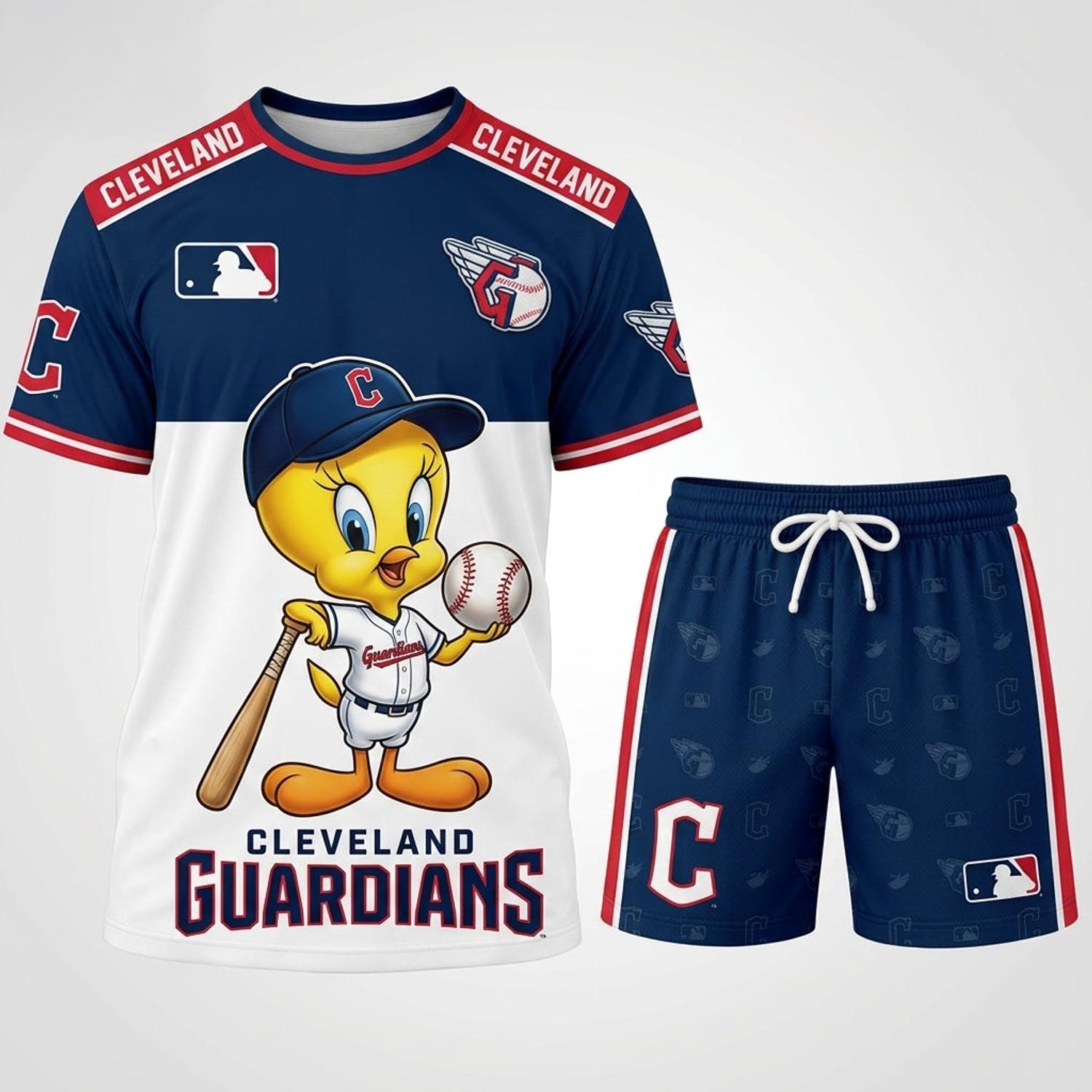 Tweety Cleveland Guardians Baseball Jersey Set MLB Collection Classic Baseball Fan Apparel 2 - Unicasport Tweety Cleveland Guardians Baseball Jersey Set MLB Collection Classic Baseball Fan Apparel