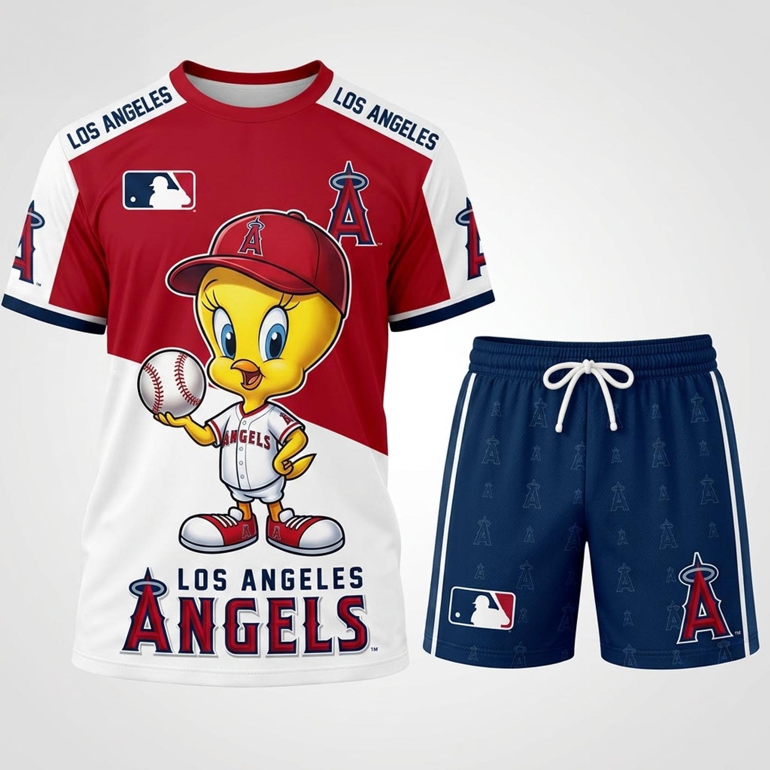 Tweety Los Angeles Angels Baseball Jersey Set MLB Collection Classic Sports Fan Apparel 2 - Unicasport Tweety Los Angeles Angels Baseball Jersey Set MLB Collection Classic Sports Fan Apparel