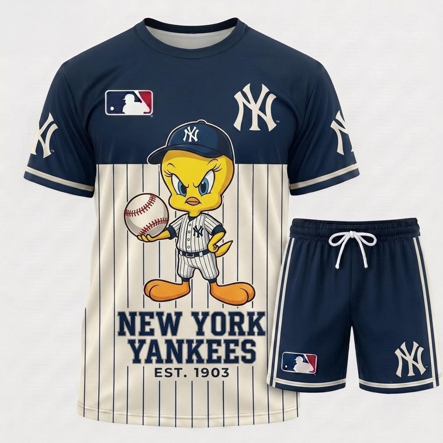 Tweety New York Yankees Baseball Jersey Set MLB Collection Retro Sports Fan Apparel 2 - Unicasport Tweety New York Yankees Baseball Jersey Set MLB Collection Retro Sports Fan Apparel