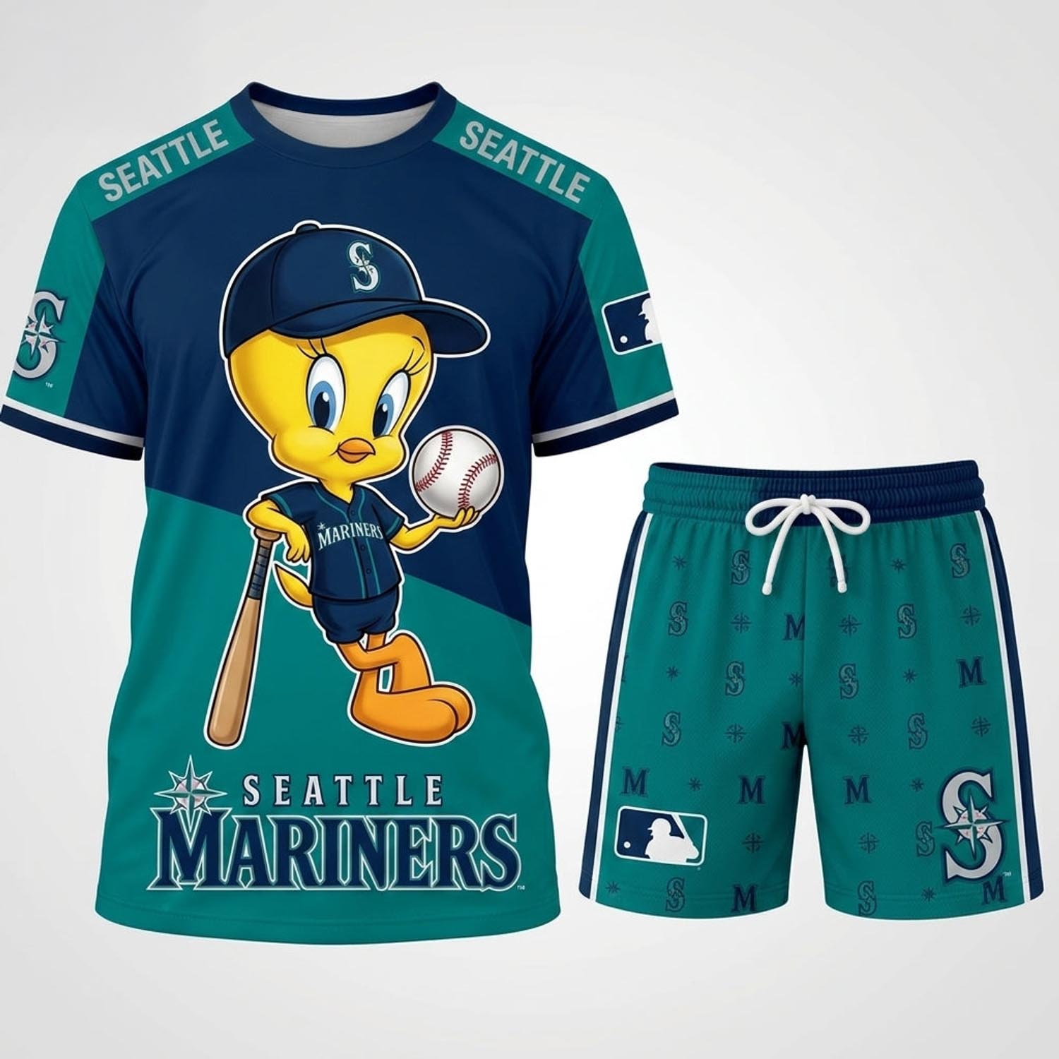 Tweety Seattle Mariners Baseball Jersey Set MLB Collection Graphic Sports Fan Apparel 1 - Unicasport Tweety Seattle Mariners Baseball Jersey Set MLB Collection Graphic Sports Fan Apparel