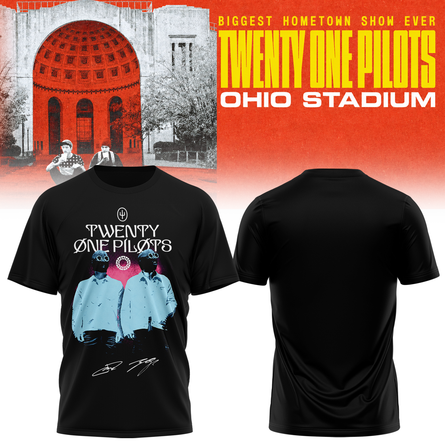 Twenty One Pilots 2026 Shows Exclusive Signature T Shirt