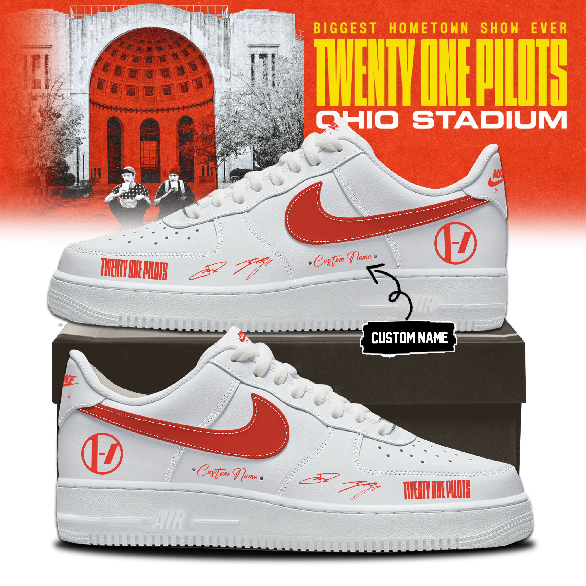 Twenty One Pilots 2026 Shows Premium Fan High Top Sneakers