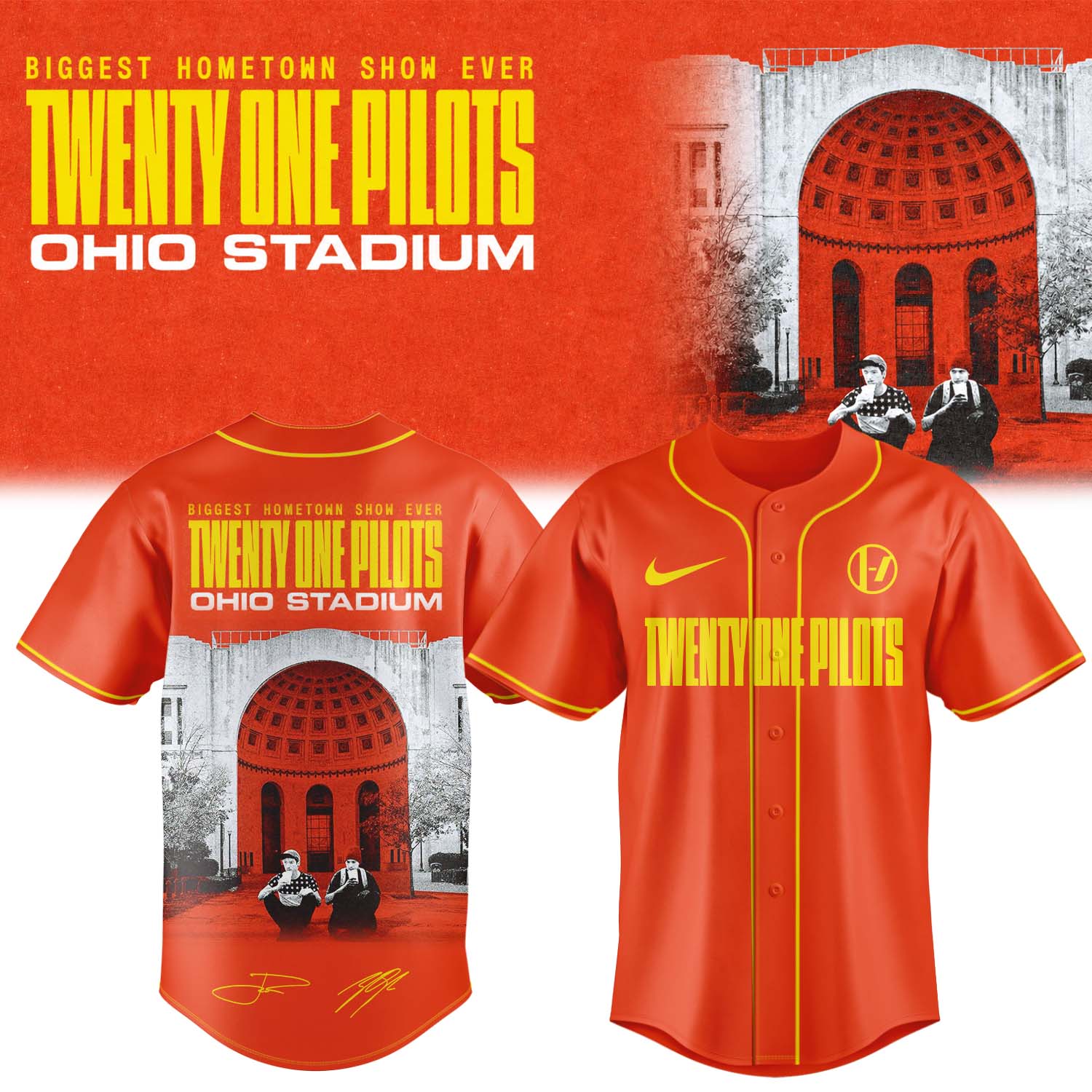 Twenty One Pilots 2026 Shows Signature Limited Edition Baseball Jersey