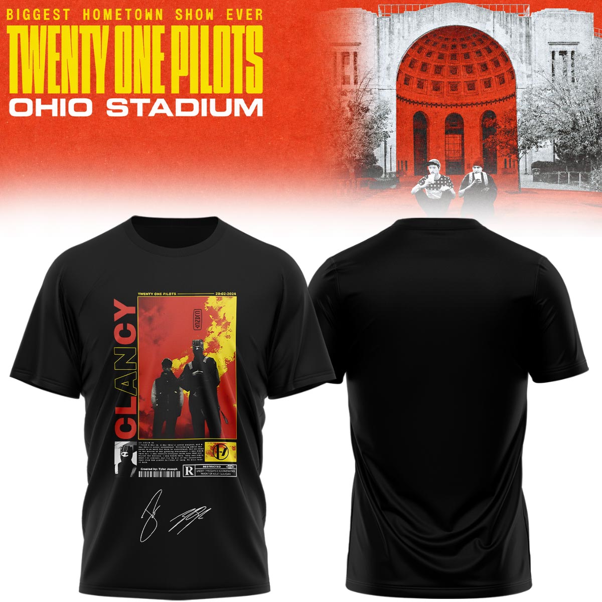 Twenty One Pilots 2026 Shows Signature Limited Edition Graphic T Shirt