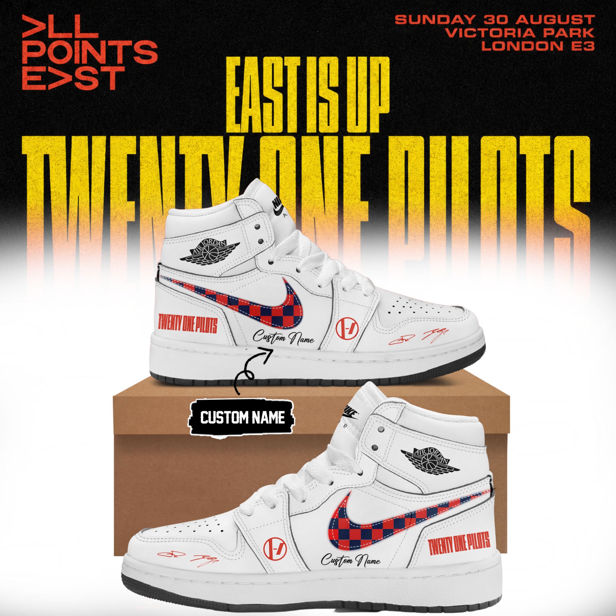 Twenty One Pilots All Points East London Collector Signature Sneakers