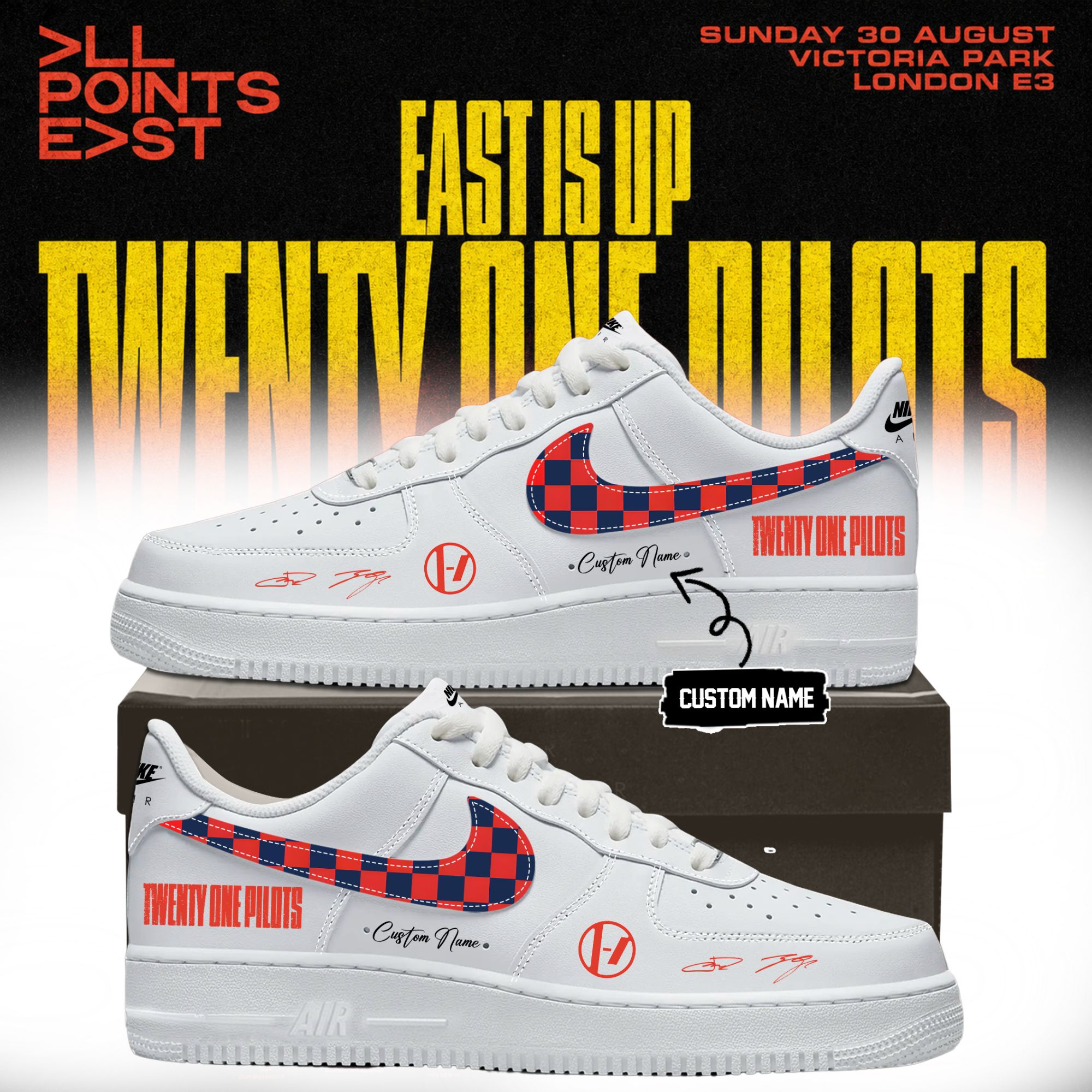 Twenty One Pilots All Points East London Premium Fan Sneakers Collection