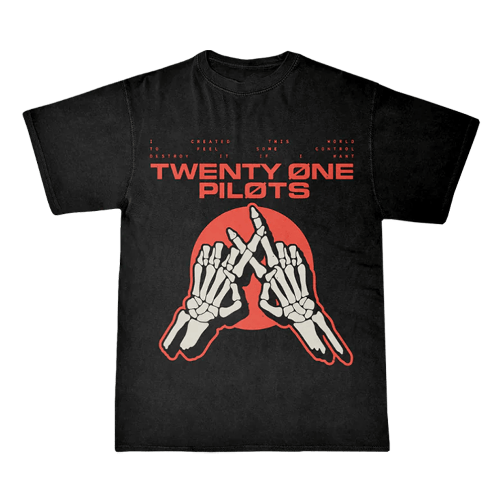 Twenty One Pilots Merch Skeleton Hands TShirt Unique Fathers Day Gifts