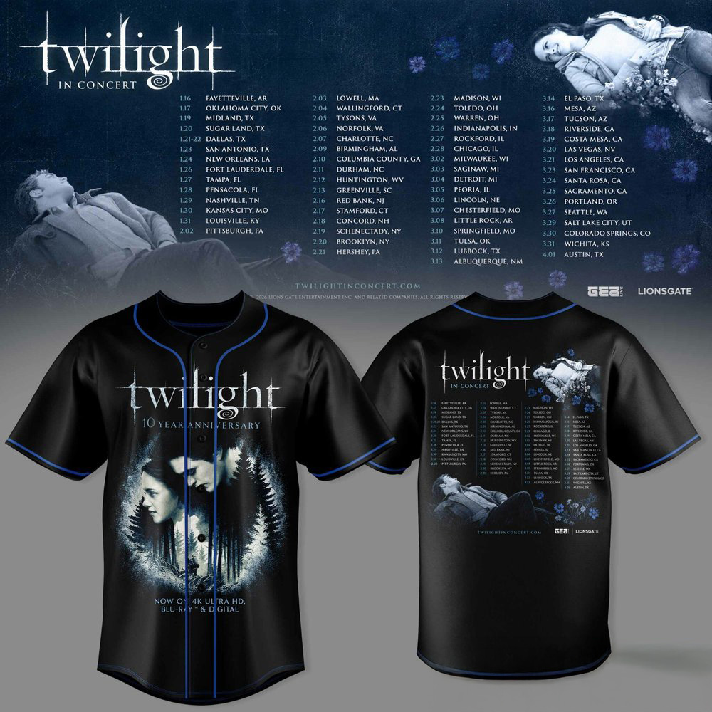 Twilight Saga Twilight In Concert Tour Baseball Jersey Supporter Collection 1 - Unicasport Twilight Saga Twilight In Concert Tour Baseball Jersey Supporter Collection