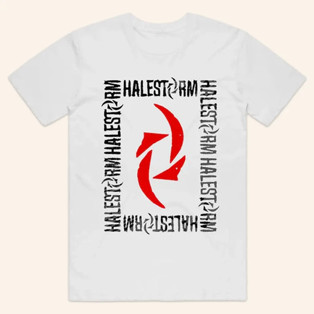 Twisted Thread Merch Halestorm Text Frame White TShirt Gifts For Besties