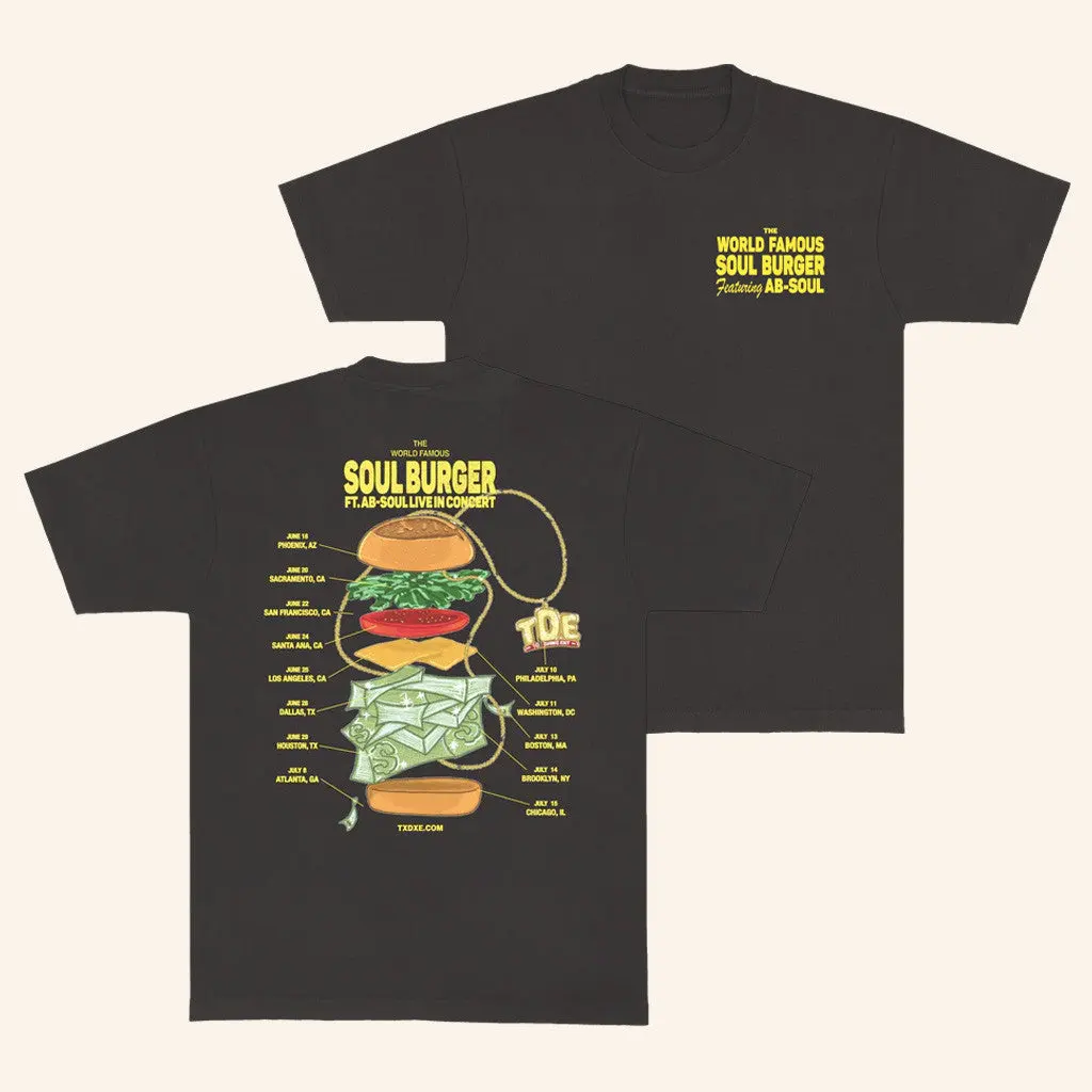 Txdxe Top Dawg Entertainment Merch Soul Burger Tour TShirt Black Gifts For Friends