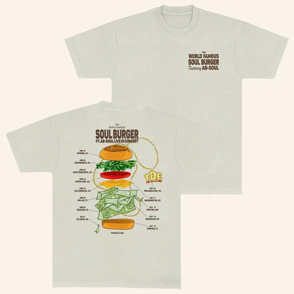 Txdxe Top Dawg Entertainment Merch Soul Burger Tour TShirt Of White Gifts For Dudes