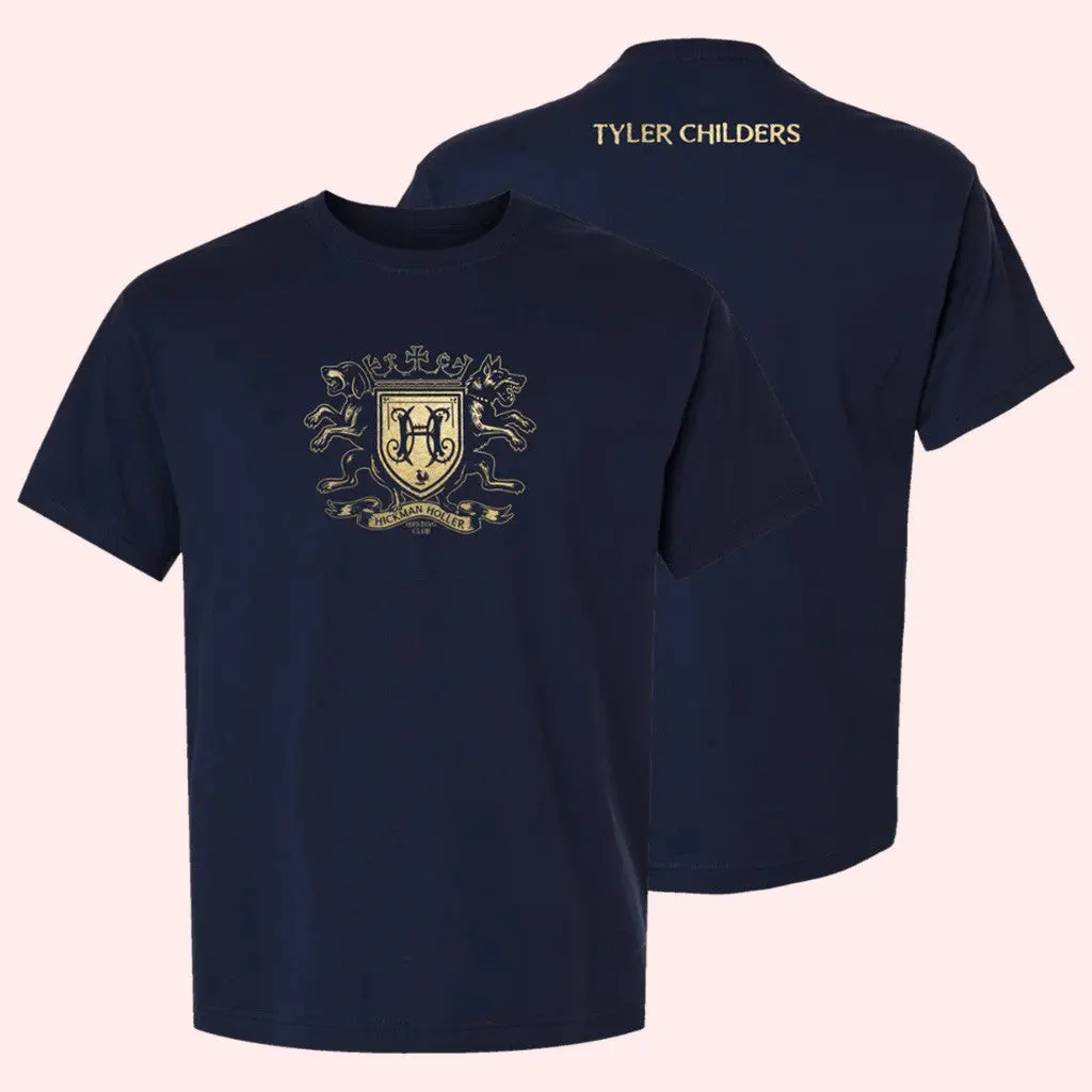 Tyler Childers Merch Hickman Holler Hunting Club Crest Navy TShirt Gifts For Him