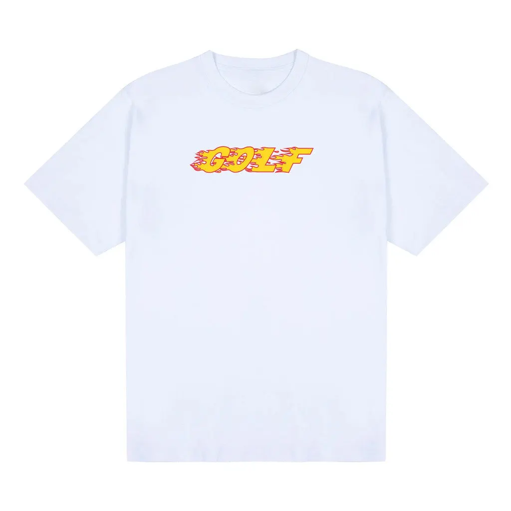 Tyler The Creator Merch Fire Golf TShirt White Golf Wang Merch Gifts For Husband