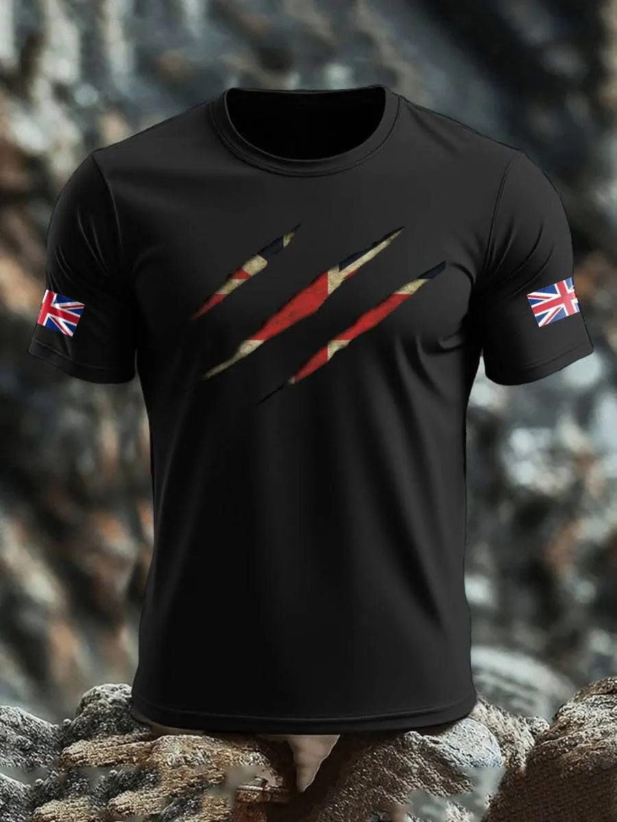 UK Flag TShirt Mens Patriotic Shirts Gifts For Veterans