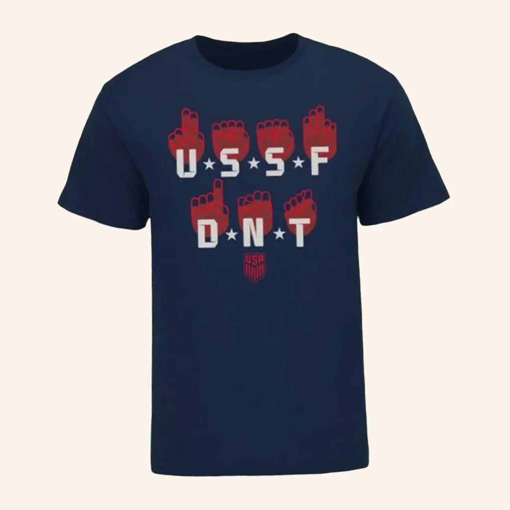 US Soccer Merch US Soccer Deaf National Team Navy TShirt Birthday Gift Ideas For Him