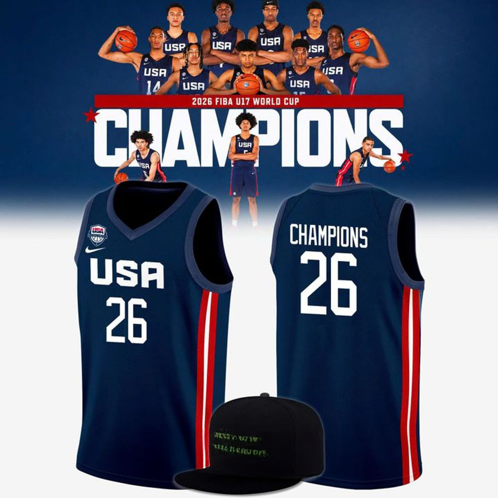 USA Basketball 2026 FIBA U17 World Cup Champions Navy Basketball Jersey Gifts For Fans
