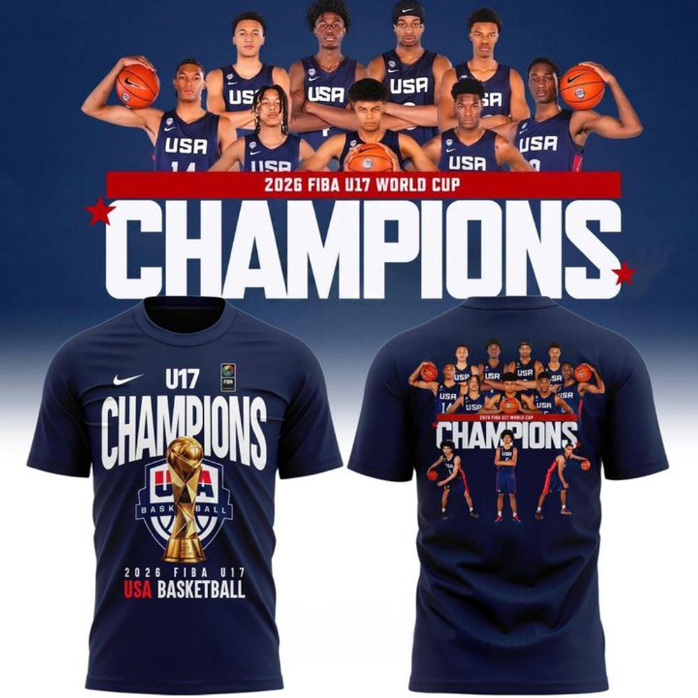 USA Basketball U17 World Champions 2026 Trophy Graphic T Shirt Gifts For Fans