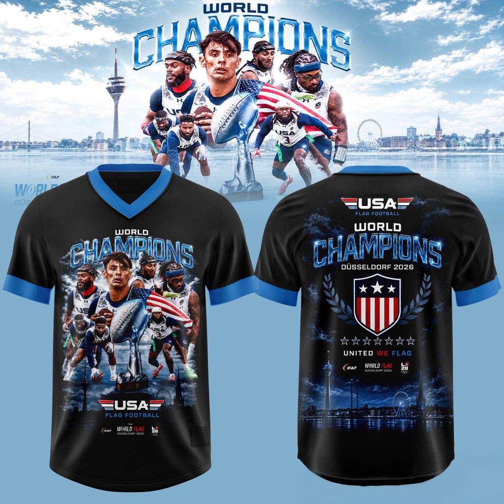 USA Flag Football 2026 World Champions Football Jersey Duesseldorf Championship Supporter Wear 2 - Unicasport USA Flag Football 2026 World Champions Football Jersey Duesseldorf Championship Supporter Wear