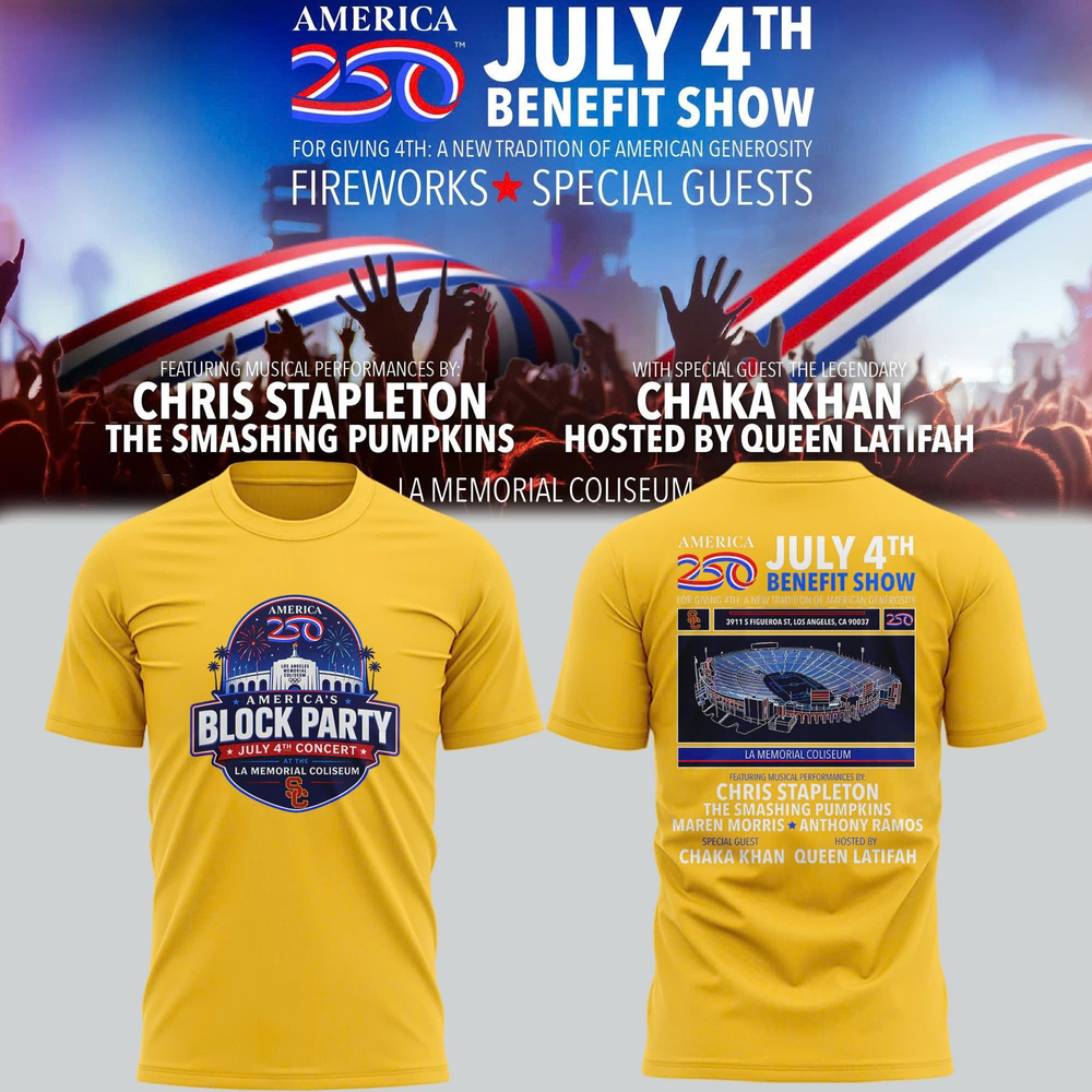 USC Trojans America250 July Fourth 2026 Yellow T Shirt Fan Collection