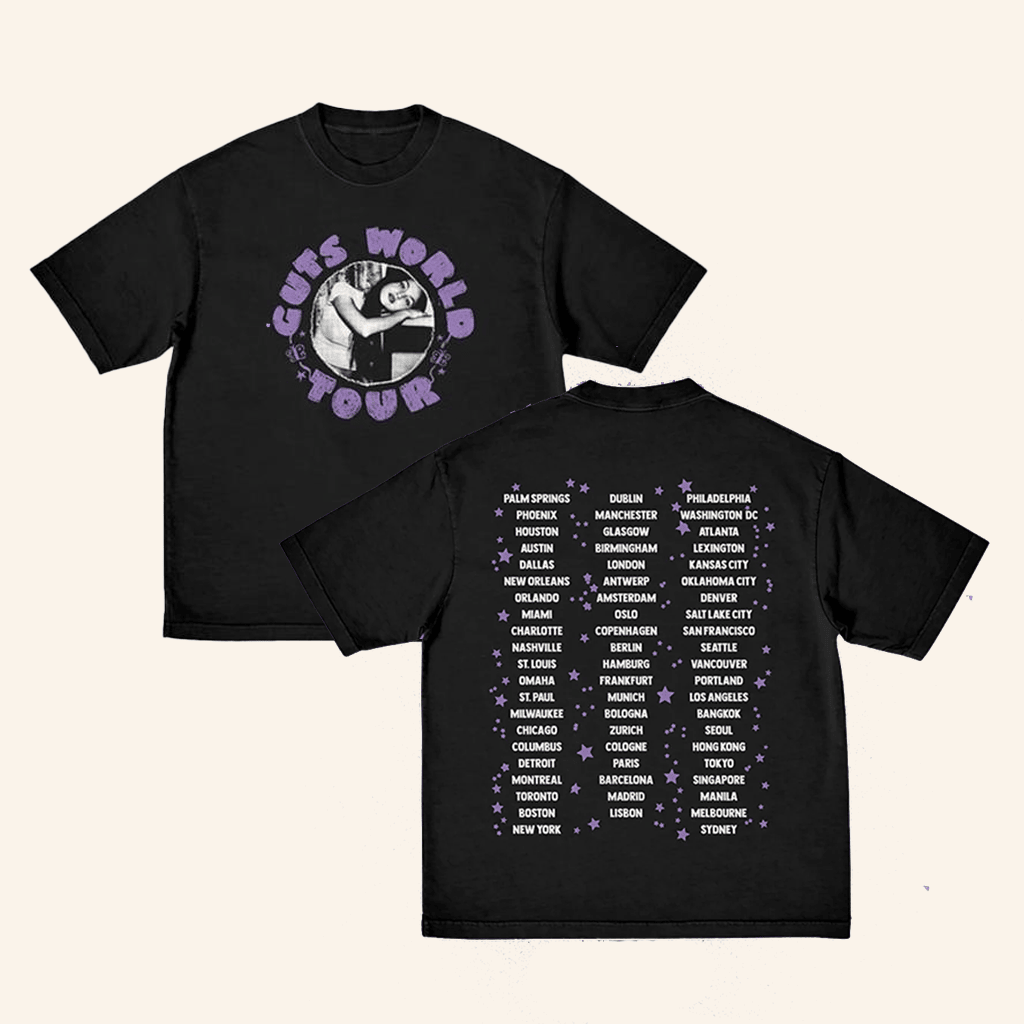 Umusic Merch Guts Tour Australia Dateback In Black TShirt Gifts For Fans