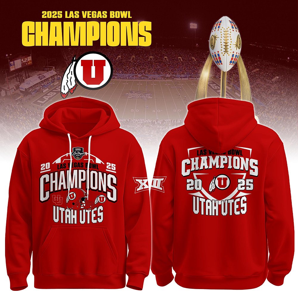 Utah Utes Football 2025 Las Vegas Bowl Champions Hoodie Best Gift For Football Fans Merch 2026