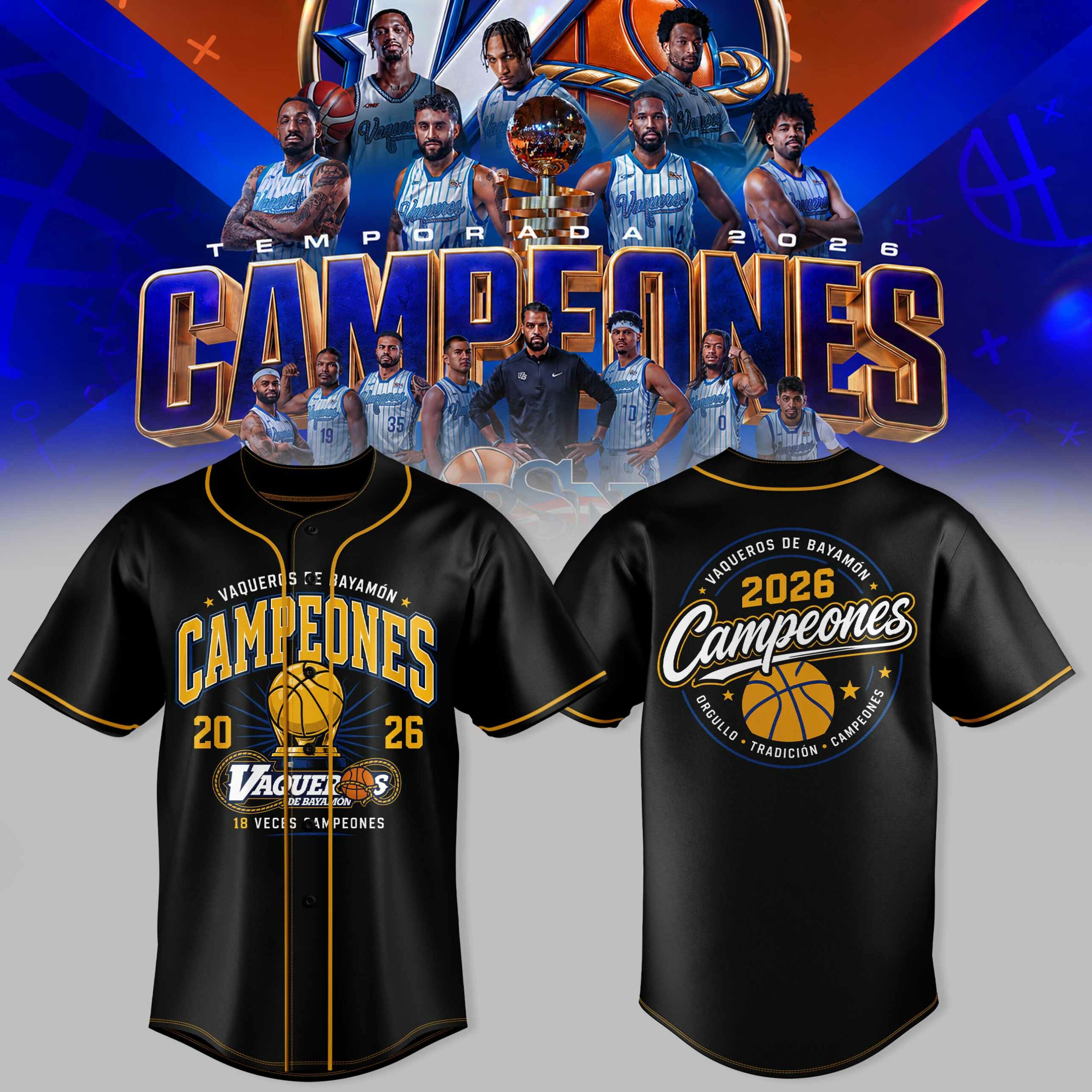Vaqueros de Bayamon 2026 Champions 3D Baseball Jersey Commemorative Basketball Fan Apparel 2 - Unicasport Vaqueros de Bayamon 2026 Champions 3D Baseball Jersey Commemorative Basketball Fan Apparel