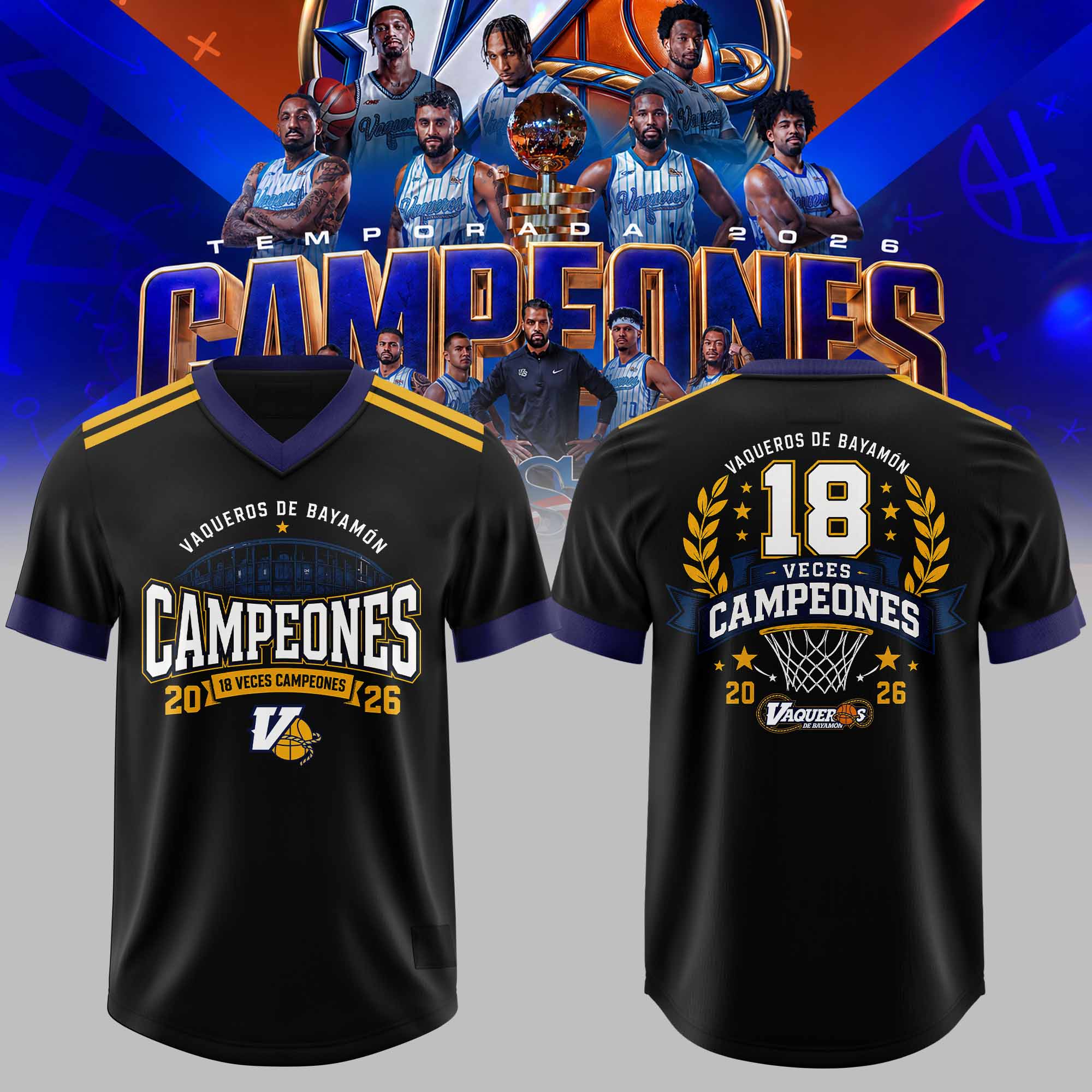Vaqueros de Bayamon Campeones 2026 Football Jersey 3D Championship Team Fan Apparel 1 - Unicasport Vaqueros de Bayamon Campeones 2026 Football Jersey 3D Championship Team Fan Apparel