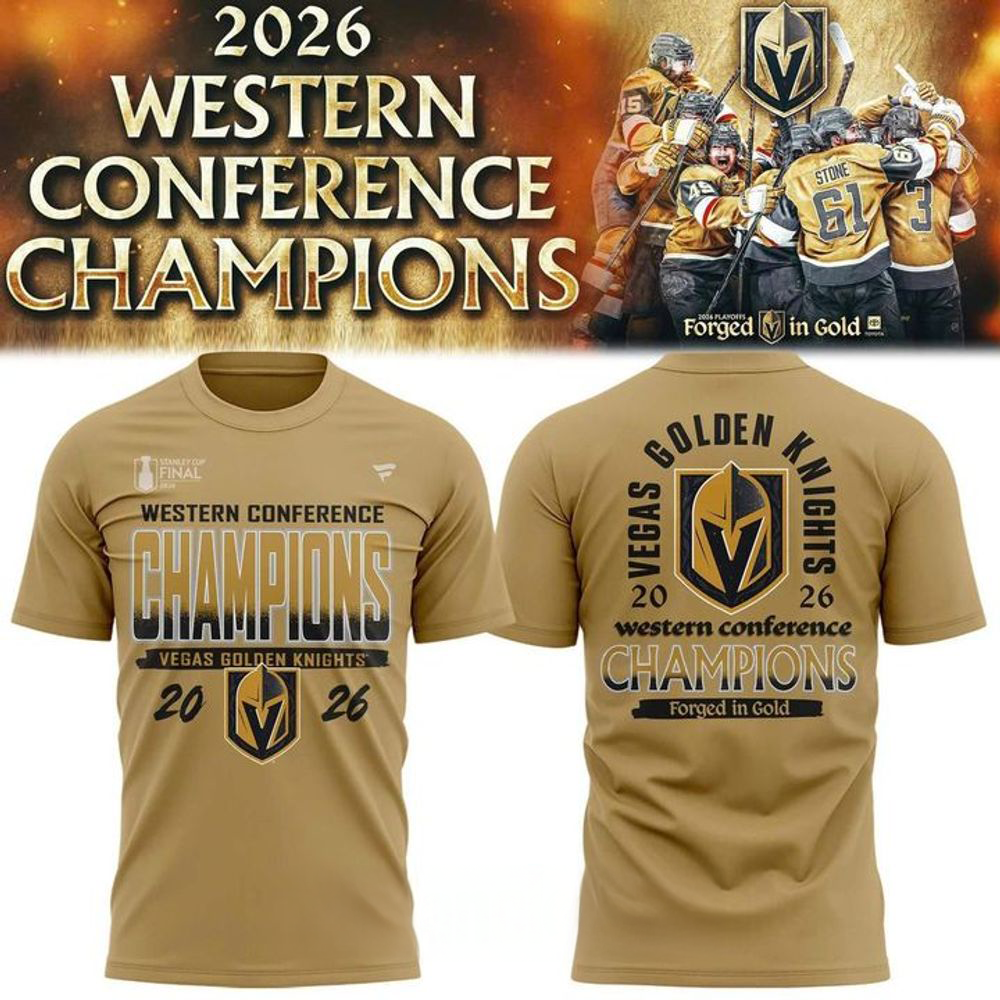 Vegas Golden Knights 2026 Western Conference Champions Yellow Shirt